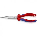   KNIPEX 26 12 200 T BK Fél-kerek csőrű fogó vágóéllel (gólyacsőr fogó) feketére foszfátozott 200 mm