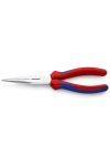 KNIPEX 26 15 200 SB Fél-kerek csőrű fogó vágóéllel (gólyacsőr fogó) krómozott 200 mm