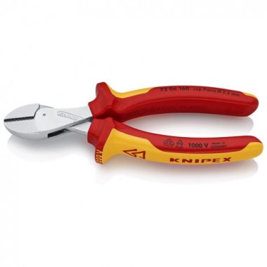 KNIPEX 73 06 160 SB X-Cut Kompakt oldalcsípőfogó nagy áttételű krómozott VDE 160 mm