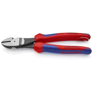 KNIPEX 74 02 200 T BK Erő-kímélő oldalcsípőfogó rögzítőszemmel feketére foszfátozott 200 mm