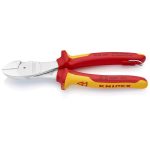   KNIPEX 74 06 200 T BK Erő-kímélő oldalcsípőfogó rögzítőszemmel krómozott VDE 200 mm