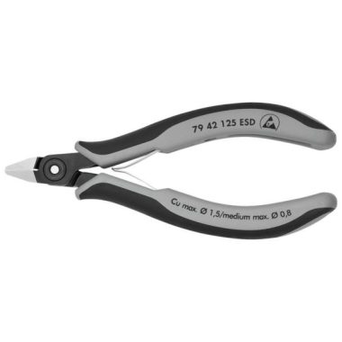 KNIPEX 79 42 125 ESDSB Precíziós-elektronikai oldalcsípőfogó ESD barnított 125 mm