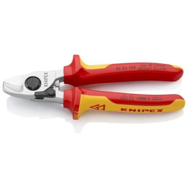 KNIPEX 95 26 165 SB Kábelolló nyitórugóval krómozott VDE 165 mm