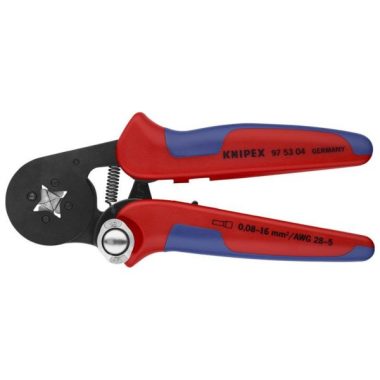 KNIPEX 97 53 04 SB Önbeállító krimpelő fogó érvéghüvelyekhez oldalsó bevezetéssel barnított 180 mm