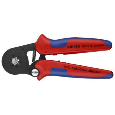 KNIPEX 97 53 14 SB Önbeállító krimpelő fogó érvéghüvelyekhez oldalsó bevezetéssel barnított 180 mm