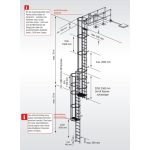   KRAUSE 838506 rögzített létra osztott kivitel din 18799-1, alumínium, építménymag. 14,28 m