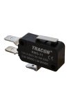 TRACON KW3-11 Helyzetkapcsoló, mikro, rugószáras 1×CO 10(3)A/230V, 15mm, 6,3x0,8 mm, IP00