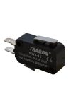 TRACON KW3-15 Helyzetkapcsoló, mikro, rugószáras 1×CO 10(3)A/230V, 15mm, 4,8x0,8 mm, IP00