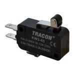   TRACON KW3-45 Helyzetkapcsoló, mikro, karos-görgős 1×CO 10(3)A/230V, 15mm, 4,8x0,8 mm, IP00