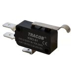   TRACON KW3-61 Helyzetkapcsoló, mikro, íves-rugószár 1×CO 10(3)A/230V, 28mm, 6,3x0,8 mm, IP00