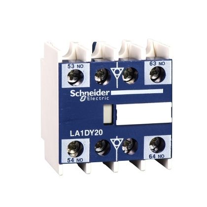   SCHNEIDER LA1DX02 Por és nedvességálló segédérintkező blokk, homloklapi, 2NY, csavaros csatlakozás