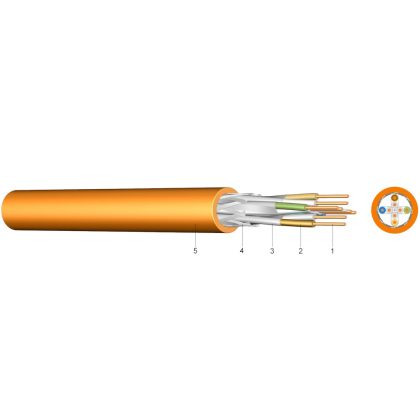   LAN 1200 (S/FTP Pimf) Cat 7-es adatkábel LAN hálózatokhoz, páronkénti árnyékolással és közös árnyékolással 2x(4x2xAWG22) FRNC mm2