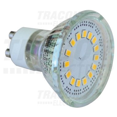 TRACON LED fényforrás, spot, SMD, 2,7W, 200lm, 6300K, GU10, 230V