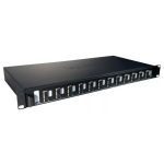   LEGRAND 032161 optikai patch panel fix 12xSC duplex multimódusú 1U-19" fekete LCS3