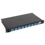   LEGRAND 032173 optikai patch panel kifordítható 36xLC duplex monomódusú 1U-19" fekete LCS3