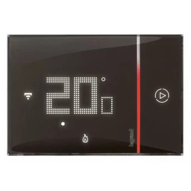 LEGRAND 049039 Smarther 2 Wi-Fi okostermosztát, 250 V~, süllyesztett kivitel, fekete