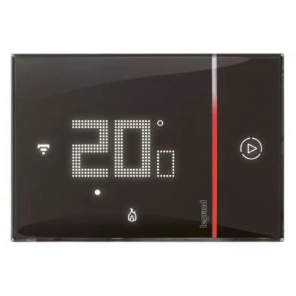   LEGRAND 049039 Smarther 2 Wi-Fi okostermosztát, 250 V~, süllyesztett kivitel, fekete