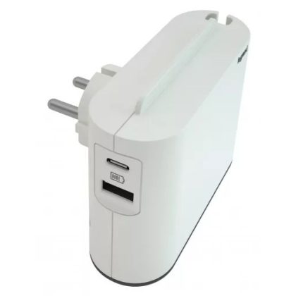   LEGRAND 049401 Dual 2P distribution plug 6A, USB-A and USB-C, white