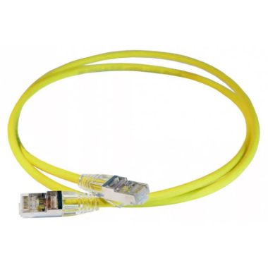 LEGRAND 051551 patch kábel RJ45-RJ45 Cat6A árnyékolt (S/FTP) LSZH (LSOH) 1 méter sárga d: 5,2mm AWG28 LCS3