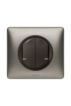 LEGRAND 064892 Celiane Smart Chandelier Switch (Executive), Recessed, Supplied with Decorative Frame, Graphite Gray, Phase-Zero Power Supply, with Two Separately Switched Phase Outlets, Connectable to