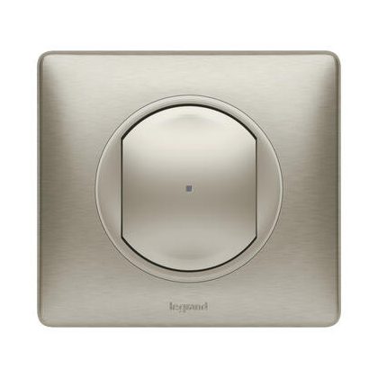   LEGRAND 067798 Celiane Smart Single-Pole Switch / Dimmer (Executive), Recessed, with Decorative Frame, Titanium, Phase / Zero Powered Single Phase Output, Pulse Input, Connectable to Gateway - Netatmo