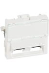 LEGRAND 076502 Program Mosaic RJ 45 informatikai csatlakozóaljzat, 2 x RJ 45 árnyékolatlan (UTP) Cat.5e, 2 modul széles, 45°-ban döntött aljzattal, fehér