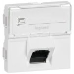   LEGRAND 076508 Program Mosaic RJ 45 IT socket, 1 x RJ 45 shielded (STP) Cat.6A, 2 modules with wide 45 ° tilt socket, white