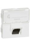 LEGRAND 076509 Program Mosaic RJ 45 IT socket, 1 x RJ 45 unshielded (UTP) Cat.6A, 2 modules with wide 45 ° tilt socket, white