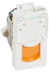 LEGRAND 076527 Program Mosaic RJ 45 informatikai csatlakozóaljzat, 1 x RJ 45 árnyékolatlan (UTP) Cat.6A, 1 modul széles, narancssárga redőnnyel, fehér