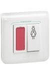 LEGRAND 076685 Program Mosaic nurse call unit with red indicator light, IP20, supplied with mounting flange and white frame, antimicrobial