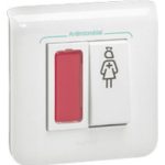   LEGRAND 076685 Program Mosaic nurse call unit with red indicator light, IP20, supplied with mounting flange and white frame, antimicrobial