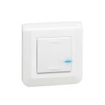   LEGRAND 077701L Program Mosaic smart single-pole switch / dimmer (executive), recessed, without zero connection terminal, retrofit, with compensator module and decorative frame, white, 2-wire. termina