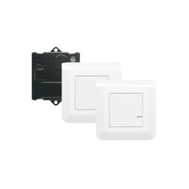 LEGRAND 077777L Program Mosaic Pre-paired Toggle Switch Kit Set of 1 smart single-pole micromodule and 2 single remote control switches, white for two-position lighting switching