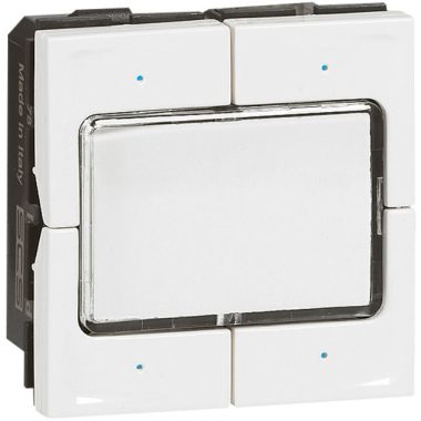 LEGRAND 078491 Program Mosaic BUS / KNX control mechanism with label holder, 4 pushbuttons, 4 control points