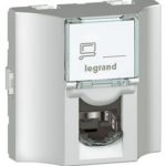   LEGRAND 078621 Program Mosaic LCS2 RJ 45 socket with rear RJ 45 connection, Cat. 5e FTP, 9-pin, 2 modules wide, white