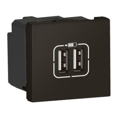 LEGRAND 079194L Program Mosaic Dual USB-A Socket, 12W - 2.4 A Anthracite