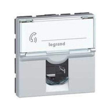 LEGRAND 079474 Program Mosaic RJ 45 IT socket, 1 x RJ 45 unshielded (UTP) Cat.6A, 2 modules wide, aluminum