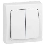   LEGRAND 086020 Oteo double toggle switch, 10 AX - 250 V ~, white RAL 9010