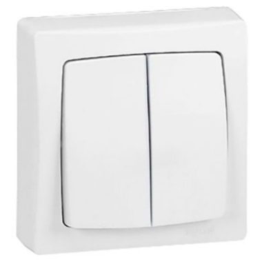 LEGRAND 086020 Oteo double toggle switch, 10 AX - 250 V ~, white RAL 9010