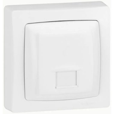 LEGRAND 086033 Oteo RJ 45 ISDN IT socket with 8-pin, quarter-turn connection, fast connection technology, white RAL 9010