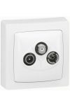 LEGRAND 086042 Oteo TV-RD-SAT termination antenna socket, decoupling attenuation: ≤ 2 dB, with quarter-turn connection, white RAL 9010