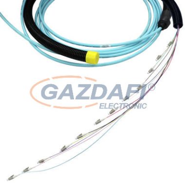 LEGRAND 132065  optikai fali kábel OM3 beltéri 6 üvegszál LSZH (LSOH) 2x 12xLC szimplex pigtail-ekkel szerelve 50 méter tekercs LCS3