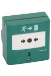 LEGRAND 138048 Manual signal for emergency exit, green RAL 6016, with 2 changeover contacts - 5A - 24V=, IP30 - IK07