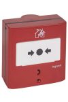 LEGRAND 138069 Manual signal for fire detection and fire alarm systems, single-action, red RAL 3000, with 1 changeover contact - 5A - 24V=, IP30 - IK07