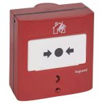   LEGRAND 138069 Manual signal for fire detection and fire alarm systems, single-action, red RAL 3000, with 1 changeover contact - 5A - 24V=, IP30 - IK07