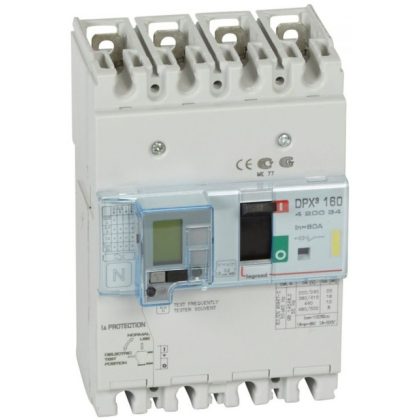   LEGRAND 420034 DPX3 160 80A 4P + ÁVK thermal magnetic 16kA combined circuit