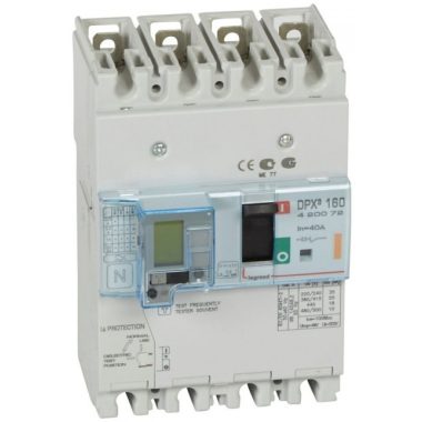 LEGRAND 420072 DPX3 160 40A 4P + ÁVK thermal magnetic 25kA combined circuit