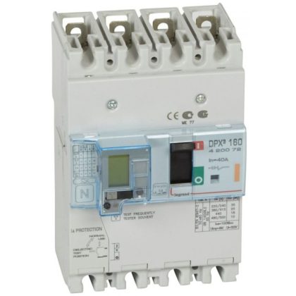   LEGRAND 420072 DPX3 160 40A 4P + ÁVK thermal magnetic 25kA combined circuit