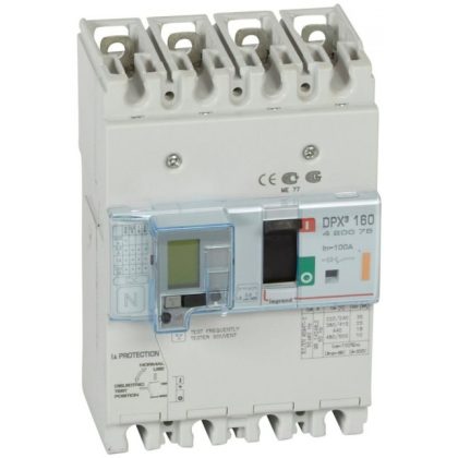   LEGRAND 420075 DPX3 160 100A 4P + ÁVK thermal magnetic 25kA combined circuit