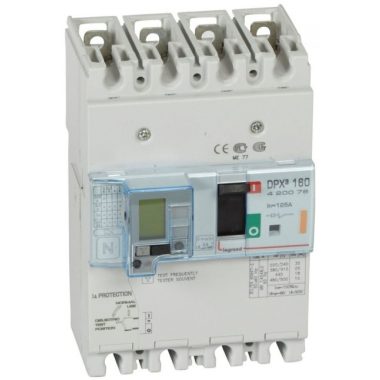 LEGRAND 420076 DPX3 160 125A 4P + ÁVK thermal magnetic 25kA combined circuit